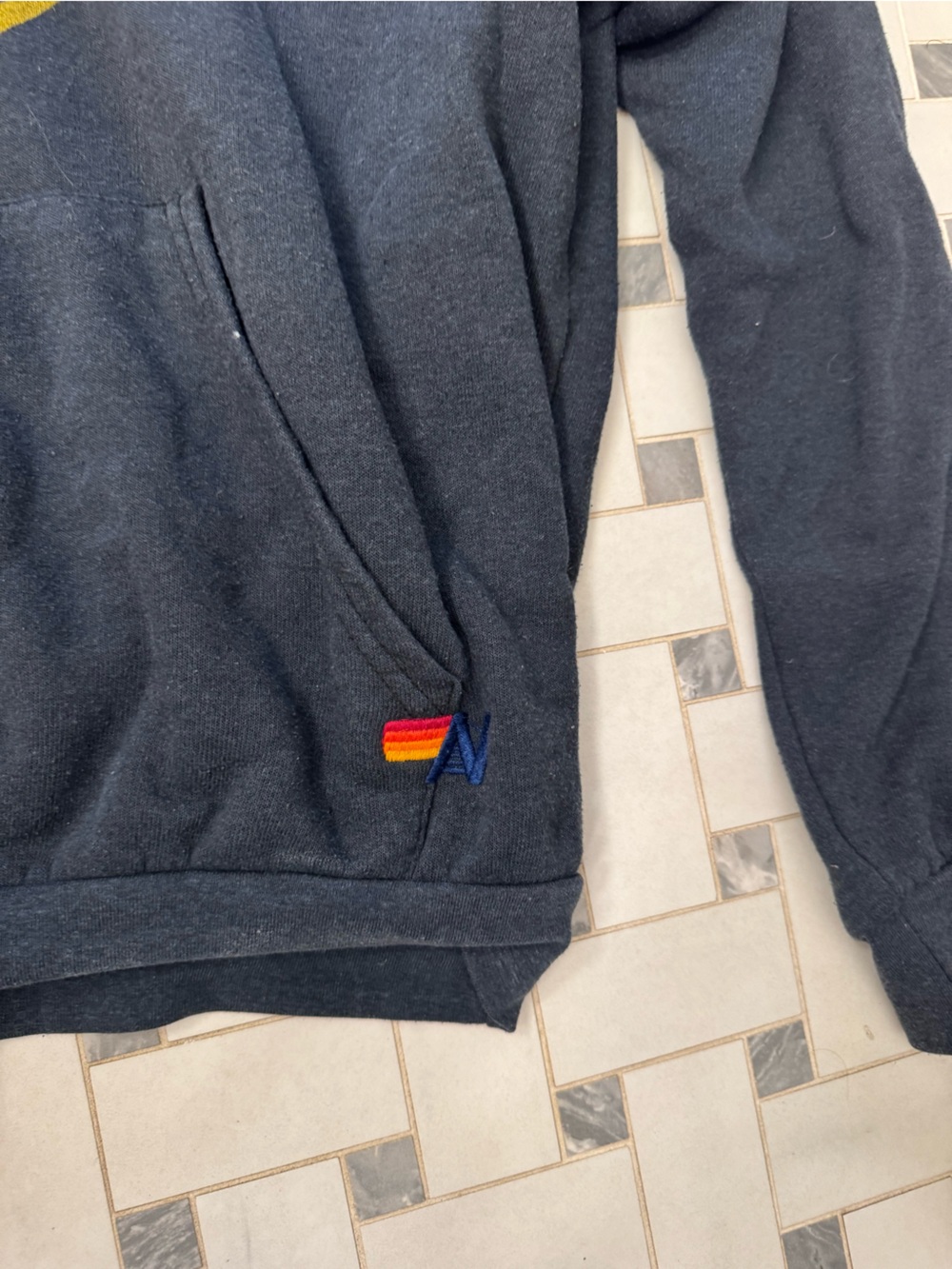Aviator Nation Navy Graphic Hoodie with Rainbow Patch - Picture 2 of 3